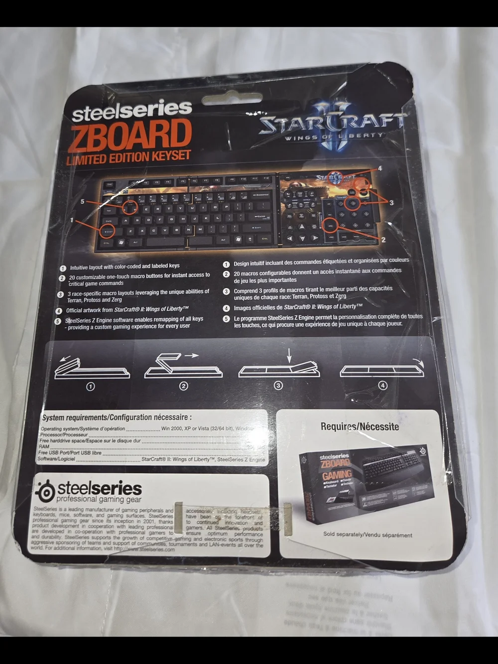New SteelSeries ZBoard StarCraft II Limited Edition Gaming Keyset - Black/Orange